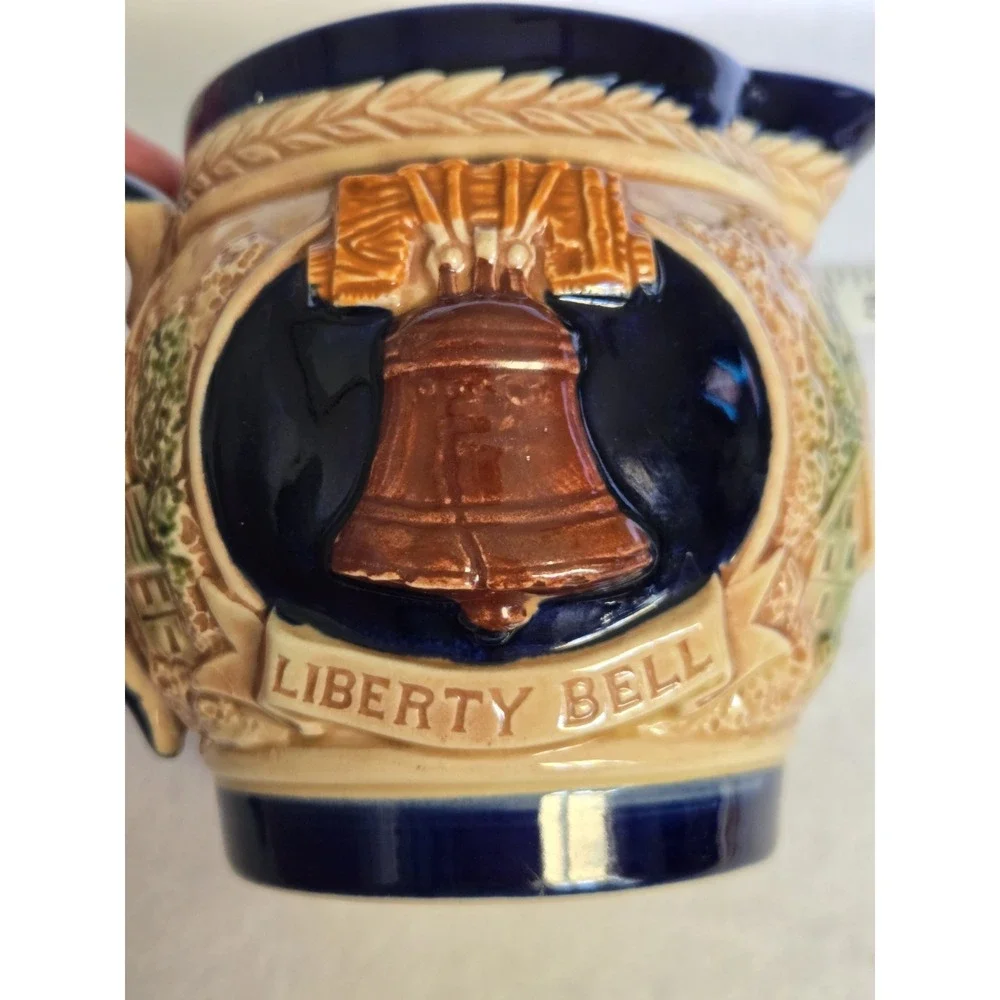 Vintage Mid Century Liberty Bell Ceramic Souvenir Pitcher